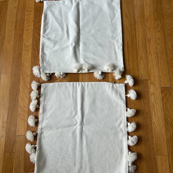 H&M Other - H&M Cream with Tassels Pillow Covers TWO (2) New